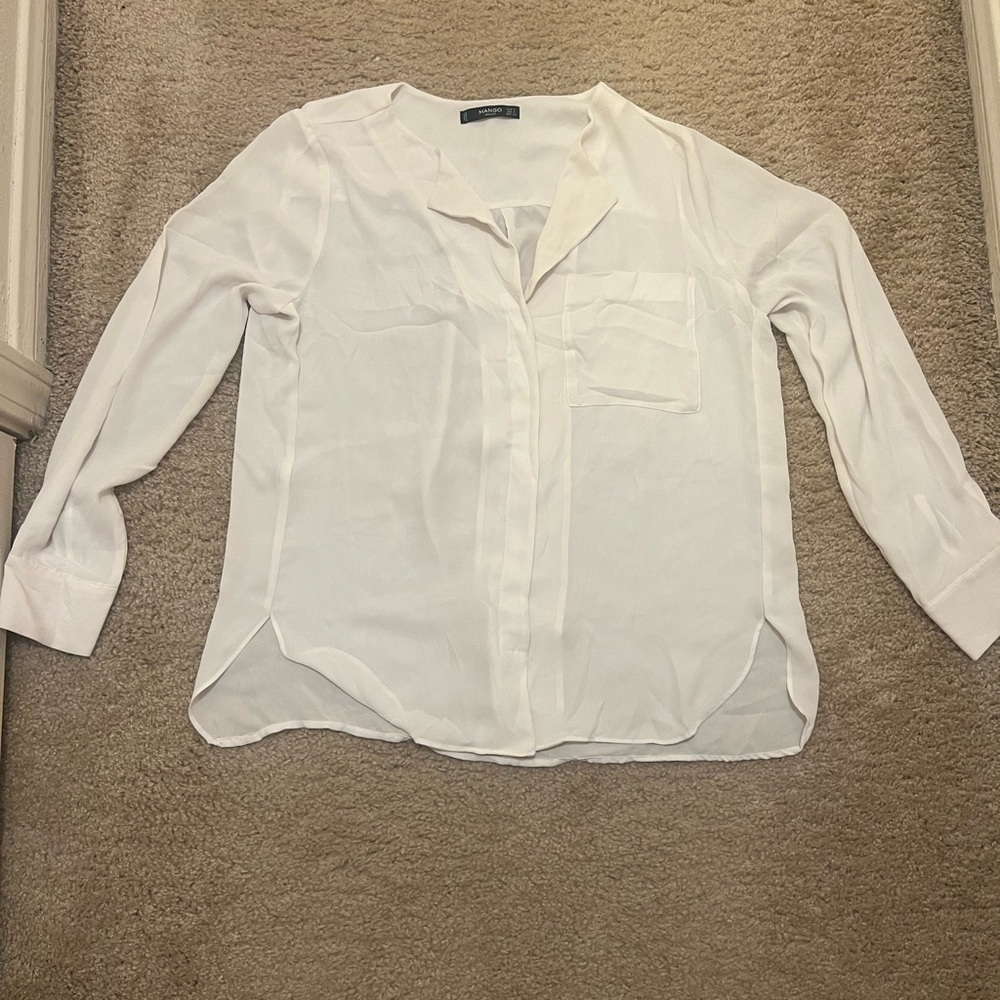 Mango Classic White Shirt